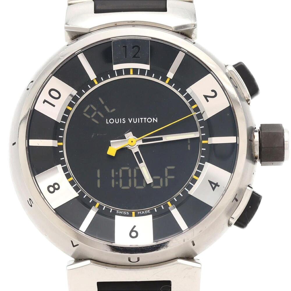 Louis Vuitton Tambour in Black Q118F SS Quartz Watch